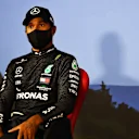 SPIELBERG, AUSTRIA - JULY 04: Second placed qualifier Lewis Hamilton of Great Britain and Mercedes GP talks in a press conference after qualifying for the Formula One Grand Prix of Austria at Red Bull Ring on July 04, 2020 in Spielberg, Austria. (Photo by Mario Renzi - Formula 1/Formula 1 via Getty Images)