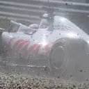 SPIELBERG, AUSTRIA - JULY 05: Romain Grosjean of France driving the (8) Haas F1 Team VF-20 Ferrari runs wide during the Formula One Grand Prix of Austria at Red Bull Ring on July 05, 2020 in Spielberg, Austria. (Photo by Clive Mason - Formula 1/Formula 1 via Getty Images)
