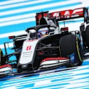 BAHRAIN, BAHRAIN - NOVEMBER 27: Romain Grosjean of France driving the (8) Haas F1 Team VF-20 Ferrari runs wide during practice ahead of the F1 Grand Prix of Bahrain at Bahrain International Circuit on November 27, 2020 in Bahrain, Bahrain. (Photo by Dan Istitene - Formula 1/Formula 1 via Getty Images)
