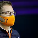 BAHRAIN, BAHRAIN - NOVEMBER 27: McLaren Team Principal Andreas Seidl talks in the Team Principals Press Conference during practice ahead of the F1 Grand Prix of Bahrain at Bahrain International Circuit on November 27, 2020 in Bahrain, Bahrain. (Photo by Andy Hone - Pool/Getty Images)