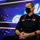 BAHRAIN, BAHRAIN - NOVEMBER 27: Haas F1 Team Principal Guenther Steiner talks in the Team Principals Press Conference during practice ahead of the F1 Grand Prix of Bahrain at Bahrain International Circuit on November 27, 2020 in Bahrain, Bahrain. (Photo by Andy Hone - Pool/Getty Images)