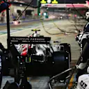 BAHRAIN, BAHRAIN - NOVEMBER 29: Pierre Gasly of France driving the (10) Scuderia AlphaTauri AT01 Honda makes a pitstop during the F1 Grand Prix of Bahrain at Bahrain International Circuit on November 29, 2020 in Bahrain, Bahrain. (Photo by Peter Fox/Getty Images)