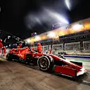 BAHRAIN, BAHRAIN - NOVEMBER 29: Sebastian Vettel of Germany driving the (5) Scuderia Ferrari SF1000 makes a pitstop during the F1 Grand Prix of Bahrain at Bahrain International Circuit on November 29, 2020 in Bahrain, Bahrain. (Photo by Mark Thompson/Getty Images)