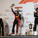 BAHRAIN, BAHRAIN - NOVEMBER 29: Second placed Max Verstappen of Netherlands and Red Bull Racing celebrates on the podium during the F1 Grand Prix of Bahrain at Bahrain International Circuit on November 29, 2020 in Bahrain, Bahrain. (Photo by Hamad Mohammed - Pool/Getty Images)