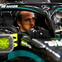 BAHRAIN, BAHRAIN - NOVEMBER 29: Race winner Lewis Hamilton of Great Britain and Mercedes GP celebrates in parc ferme during the F1 Grand Prix of Bahrain at Bahrain International Circuit on November 29, 2020 in Bahrain, Bahrain. (Photo by Hamad Mohammed - Pool/Getty Images)