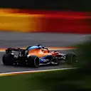 SPA, BELGIUM - AUGUST 28: Carlos Sainz of Spain driving the (55) McLaren F1 Team MCL35 Renault on track during practice for the F1 Grand Prix of Belgium at Circuit de Spa-Francorchamps on August 28, 2020 in Spa, Belgium. (Photo by Lars Baron/Getty Images)