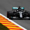 SPA, BELGIUM - AUGUST 28: Lewis Hamilton of Great Britain driving the (44) Mercedes AMG Petronas F1 Team Mercedes W11 drives during practice for the F1 Grand Prix of Belgium at Circuit de Spa-Francorchamps on August 28, 2020 in Spa, Belgium. (Photo by Rudy Carezzevoli/Getty Images)