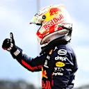 SPA, BELGIUM - AUGUST 29: Max Verstappen of Netherlands and Red Bull Racing celebrates in parc ferme during qualifying for the F1 Grand Prix of Belgium at Circuit de Spa-Francorchamps on August 29, 2020 in Spa, Belgium. (Photo by Dan Istitene - Formula 1/Formula 1 via Getty Images)