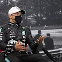 SPA, BELGIUM - AUGUST 30: Second placed Valtteri Bottas of Finland and Mercedes GP talks in the Drivers Press Conference during the F1 Grand Prix of Belgium at Circuit de Spa-Francorchamps on August 30, 2020 in Spa, Belgium. (Photo by Lars Baron/Getty Images)