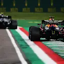IMOLA, ITALY - NOVEMBER 01: Max Verstappen of the Netherlands driving the (33) Aston Martin Red Bull Racing RB16 on track during the F1 Grand Prix of Emilia Romagna at Autodromo Enzo e Dino Ferrari on November 01, 2020 in Imola, Italy. (Photo by Miguel Medina - Pool/Getty Images)