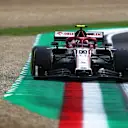 IMOLA, ITALY - NOVEMBER 01: Antonio Giovinazzi of Italy driving the (99) Alfa Romeo Racing C39 Ferrari on track during the F1 Grand Prix of Emilia Romagna at Autodromo Enzo e Dino Ferrari on November 01, 2020 in Imola, Italy. (Photo by Joe Portlock/Getty Images)