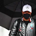 NUERBURG, GERMANY - OCTOBER 09: Valtteri Bottas of Finland and Mercedes GP walks in the Paddock during practice ahead of the F1 Eifel Grand Prix at Nuerburgring on October 09, 2020 in Nuerburg, Germany. (Photo by Mark Thompson/Getty Images)