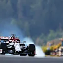 NUERBURG, GERMANY - OCTOBER 10: Kimi Raikkonen of Finland driving the (7) Alfa Romeo Racing C39 Ferrari during final practice ahead of the F1 Eifel Grand Prix at Nuerburgring on October 10, 2020 in Nuerburg, Germany. (Photo by Dan Istitene - Formula 1/Formula 1 via Getty Images)