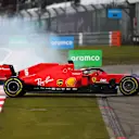 NUERBURG, GERMANY - OCTOBER 11: Sebastian Vettel of Germany driving the (5) Scuderia Ferrari SF1000 runs wide during the F1 Eifel Grand Prix at Nuerburgring on October 11, 2020 in Nuerburg, Germany. (Photo by Dan Istitene - Formula 1/Formula 1 via Getty Images)