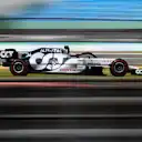 NORTHAMPTON, ENGLAND - AUGUST 01: Daniil Kvyat of Russia driving the (26) Scuderia AlphaTauri AT01 Honda on track during final practice for the F1 Grand Prix of Great Britain at Silverstone on August 01, 2020 in Northampton, England. (Photo by Rudy Carezzevoli/Getty Images)