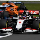 NORTHAMPTON, ENGLAND - AUGUST 02: Romain Grosjean of France driving the (8) Haas F1 Team VF-20 Ferrari on track during the F1 Grand Prix of Great Britain at Silverstone on August 02, 2020 in Northampton, England. (Photo by Rudy Carezzevoli/Getty Images)