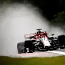 BUDAPEST, HUNGARY - JULY 17: Kimi Raikkonen of Finland driving the (7) Alfa Romeo Racing C39 Ferrari on track during practice for the F1 Grand Prix of Hungary at Hungaroring on July 17, 2020 in Budapest, Hungary. (Photo by Bryn Lennon/Getty Images)