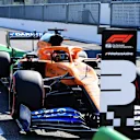 MONZA, ITALY - SEPTEMBER 05: Third placed qualifier Carlos Sainz of Spain driving the (55) McLaren F1 Team MCL35 Renault stops in parc ferme after qualifying for the F1 Grand Prix of Italy at Autodromo di Monza on September 05, 2020 in Monza, Italy. (Photo by Jenifer Lorenzini - Pool/Getty Images)