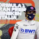 MONZA, ITALY - SEPTEMBER 06: Third placed Lance Stroll of Canada and Racing Point talks in the Drivers Press Conference after the F1 Grand Prix of Italy at Autodromo di Monza on September 06, 2020 in Monza, Italy. (Photo by Mark Thompson/Getty Images)