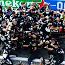 MONZA, ITALY - SEPTEMBER 06: Scuderia AlphaTauri team members celebrate during the F1 Grand Prix of Italy at Autodromo di Monza on September 06, 2020 in Monza, Italy. (Photo by Mark Thompson/Getty Images)
