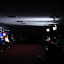 PORTIMAO, PORTUGAL - OCTOBER 23: Scuderia AlphaTauri Team Principal Franz Tost, McLaren Chief Executive Officer Zak Brown and Otmar Szafnauer, Team Principal and Chief Executive Officer of Racing Point talk in the Team Principals Press Conference  during practice ahead of the F1 Grand Prix of Portugal at Autodromo Internacional do Algarve on October 23, 2020 in Portimao, Portugal. (Photo by Dan Istitene - Formula 1/Formula 1 via Getty Images)