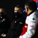 PORTIMAO, PORTUGAL - OCTOBER 23: Haas F1 Team Principal Guenther Steiner looks on in the Team Principals Press Conference during practice ahead of the F1 Grand Prix of Portugal at Autodromo Internacional do Algarve on October 23, 2020 in Portimao, Portugal. (Photo by Dan Istitene - Formula 1/Formula 1 via Getty Images)