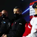 PORTIMAO, PORTUGAL - OCTOBER 23: Haas F1 Team Principal Guenther Steiner looks on in the Team Principals Press Conference during practice ahead of the F1 Grand Prix of Portugal at Autodromo Internacional do Algarve on October 23, 2020 in Portimao, Portugal. (Photo by Dan Istitene - Formula 1/Formula 1 via Getty Images)