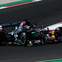 PORTIMAO, PORTUGAL - OCTOBER 23: Lewis Hamilton of Great Britain driving the (44) Mercedes AMG Petronas F1 Team Mercedes W11 on track during practice ahead of the F1 Grand Prix of Portugal at Autodromo Internacional do Algarve on October 23, 2020 in Portimao, Portugal. (Photo by Jose Sena Goulao - Pool/Getty Images)