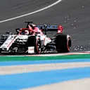 PORTIMAO, PORTUGAL - OCTOBER 24: Kimi Raikkonen of Finland driving the (7) Alfa Romeo Racing C39 Ferrari on track during qualifying ahead of the F1 Grand Prix of Portugal at Autodromo Internacional do Algarve on October 24, 2020 in Portimao, Portugal. (Photo by Jorge Guerrero - Pool/Getty Images)