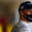 PORTIMAO, PORTUGAL - OCTOBER 24: George Russell of Great Britain and Williams looks on in parc ferme during qualifying ahead of the F1 Grand Prix of Portugal at Autodromo Internacional do Algarve on October 24, 2020 in Portimao, Portugal. (Photo by Mario Renzi - Formula 1/Formula 1 via Getty Images)