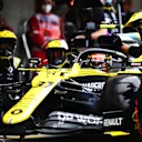 PORTIMAO, PORTUGAL - OCTOBER 25: Esteban Ocon of France driving the (31) Renault Sport Formula One Team RS20 makes a pitstop during the F1 Grand Prix of Portugal at Autodromo Internacional do Algarve on October 25, 2020 in Portimao, Portugal. (Photo by Peter Fox/Getty Images)