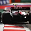 SOCHI, RUSSIA - SEPTEMBER 26: Antonio Giovinazzi of Italy driving the (99) Alfa Romeo Racing C39 Ferrari on track during final practice ahead of the F1 Grand Prix of Russia at Sochi Autodrom on September 26, 2020 in Sochi, Russia. (Photo by Bryn Lennon/Getty Images)