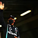 SOCHI, RUSSIA - SEPTEMBER 26: Pole position qualifier Lewis Hamilton of Great Britain and Mercedes GP celebrates in parc ferme during qualifying ahead of the F1 Grand Prix of Russia at Sochi Autodrom on September 26, 2020 in Sochi, Russia. (Photo by Dan Istitene - Formula 1/Formula 1 via Getty Images)
