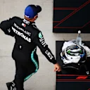 SOCHI, RUSSIA - SEPTEMBER 26: Third placed qualifier Valtteri Bottas of Finland and Mercedes GP looks on during qualifying ahead of the F1 Grand Prix of Russia at Sochi Autodrom on September 26, 2020 in Sochi, Russia. (Photo by Bryn Lennon/Getty Images)