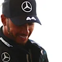 SOCHI, RUSSIA - SEPTEMBER 26: Lewis Hamilton of Great Britain and Mercedes GP smiles in parc ferme after claiming pole position during qualifying ahead of the F1 Grand Prix of Russia at Sochi Autodrom on September 26, 2020 in Sochi, Russia. (Photo by Dan Istitene - Formula 1/Formula 1 via Getty Images)
