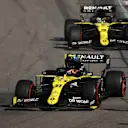 SOCHI, RUSSIA - SEPTEMBER 27: Esteban Ocon of France driving the (31) Renault Sport Formula One Team RS20 leads Daniel Ricciardo of Australia driving the (3) Renault Sport Formula One Team RS20 during the F1 Grand Prix of Russia at Sochi Autodrom on September 27, 2020 in Sochi, Russia. (Photo by Bryn Lennon/Getty Images)