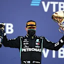 SOCHI, RUSSIA - SEPTEMBER 27: Race winner Valtteri Bottas of Finland and Mercedes GP celebrates on the podium during the F1 Grand Prix of Russia at Sochi Autodrom on September 27, 2020 in Sochi, Russia. (Photo by Bryn Lennon/Getty Images)