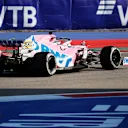 SOCHI, RUSSIA - SEPTEMBER 27: Sergio Perez of Mexico driving the (11) Racing Point RP20 Mercedes on track during the F1 Grand Prix of Russia at Sochi Autodrom on September 27, 2020 in Sochi, Russia. (Photo by Yuri Kochetkov - Pool/Getty Images)