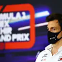 BAHRAIN, BAHRAIN - DECEMBER 04: Mercedes GP Executive Director Toto Wolff talks in the Team Principals Press Conference during practice ahead of the F1 Grand Prix of Sakhir at Bahrain International Circuit on December 04, 2020 in Bahrain, Bahrain. (Photo by Dan Istitene - Formula 1/Formula 1 via Getty Images)