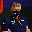 BAHRAIN, BAHRAIN - DECEMBER 04: Otmar Szafnauer, Team Principal and Chief Executive Officer of Racing Point talks in the Team Principals Press Conference during practice ahead of the F1 Grand Prix of Sakhir at Bahrain International Circuit on December 04, 2020 in Bahrain, Bahrain. (Photo by Dan Istitene - Formula 1/Formula 1 via Getty Images)