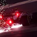 BAHRAIN, BAHRAIN - DECEMBER 04: Sparks fly behind Kevin Magnussen of Denmark driving the (20) Haas F1 Team VF-20 Ferrari during practice ahead of the F1 Grand Prix of Sakhir at Bahrain International Circuit on December 04, 2020 in Bahrain, Bahrain. (Photo by Mario Renzi - Formula 1/Formula 1 via Getty Images)