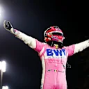 BAHRAIN, BAHRAIN - DECEMBER 06: Race winner Sergio Perez of Mexico and Racing Point celebrates in parc ferme during the F1 Grand Prix of Sakhir at Bahrain International Circuit on December 06, 2020 in Bahrain, Bahrain. (Photo by Bryn Lennon/Getty Images)