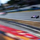 BARCELONA, SPAIN - AUGUST 14: Sergio Perez of Mexico driving the (11) Racing Point RP20 Mercedes during practice for the F1 Grand Prix of Spain at Circuit de Barcelona-Catalunya on August 14, 2020 in Barcelona, Spain. (Photo by Dan Istitene - Formula 1/Formula 1 via Getty Images)