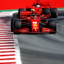 BARCELONA, SPAIN - AUGUST 15: Charles Leclerc of Monaco driving the (16) Scuderia Ferrari SF1000 on track during qualifying for the F1 Grand Prix of Spain at Circuit de Barcelona-Catalunya on August 15, 2020 in Barcelona, Spain. (Photo by Alejandro Garcia/Pool via Getty Images)