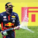 SPIELBERG, AUSTRIA - JULY 12: Third placed Max Verstappen of Netherlands and Red Bull Racing celebrates on the podium during the Formula One Grand Prix of Styria at Red Bull Ring on July 12, 2020 in Spielberg, Austria. (Photo by Getty Images/Getty Images)