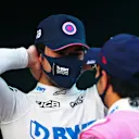ISTANBUL, TURKEY - NOVEMBER 14: Pole position qualifier Lance Stroll of Canada and Racing Point and third place qualifier Sergio Perez of Mexico and Racing Point talk in parc ferme during qualifying ahead of the F1 Grand Prix of Turkey at Intercity Istanbul Park on November 14, 2020 in Istanbul, Turkey. (Photo by Dan Istitene - Formula 1/Formula 1 via Getty Images)