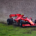 ISTANBUL, TURKEY - NOVEMBER 14: Charles Leclerc of Monaco driving the (16) Scuderia Ferrari SF1000 runs wide during qualifying ahead of the F1 Grand Prix of Turkey at Intercity Istanbul Park on November 14, 2020 in Istanbul, Turkey. (Photo by Dan Istitene - Formula 1/Formula 1 via Getty Images)