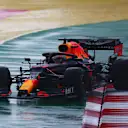 ISTANBUL, TURKEY - NOVEMBER 14: Max Verstappen of the Netherlands driving the (33) Aston Martin Red Bull Racing RB16 runs wide during qualifying ahead of the F1 Grand Prix of Turkey at Intercity Istanbul Park on November 14, 2020 in Istanbul, Turkey. (Photo by Dan Istitene - Formula 1/Formula 1 via Getty Images)