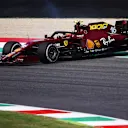 SCARPERIA, ITALY - SEPTEMBER 11: Charles Leclerc of Monaco driving the (16) Scuderia Ferrari SF1000 spins during practice ahead of the F1 Grand Prix of Tuscany at Mugello Circuit on September 11, 2020 in Scarperia, Italy. (Photo by Bryn Lennon/Getty Images)