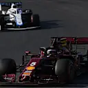 SCARPERIA, ITALY - SEPTEMBER 13: Sebastian Vettel of Germany driving the (5) Scuderia Ferrari SF1000 leads George Russell of Great Britain driving the (63) Williams Racing FW43 Mercedes during the F1 Grand Prix of Tuscany at Mugello Circuit on September 13, 2020 in Scarperia, Italy. (Photo by Clive Mason - Formula 1/Formula 1 via Getty Images)